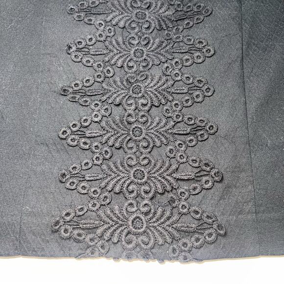 Boden Dress Sheath US Size 6R Black Sleeveless Front Lace Detail Lined Classic - Picture 4 of 14
